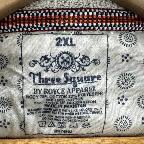 Miami Hurricanes Three Square Sweatshirt Mens 2XL Gray Logo Pullover Crewneck - Picture 10 of 11